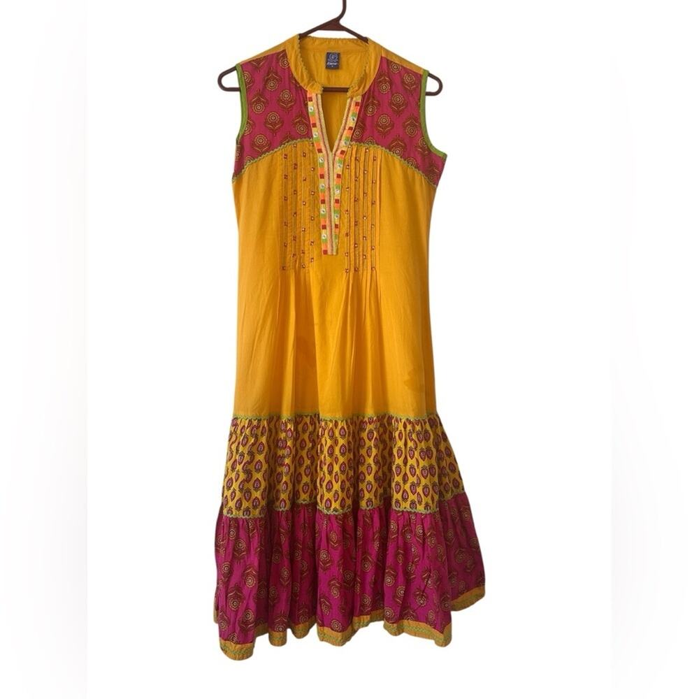 Rama’s Since 1976 Sleeveless Boho Midi Dress Women’s S – Multicolor India Print